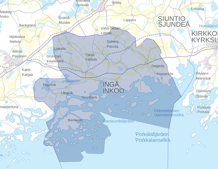 map of Inkoo fisheries region